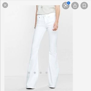 Express Bell Flare Mid Rise Jean White